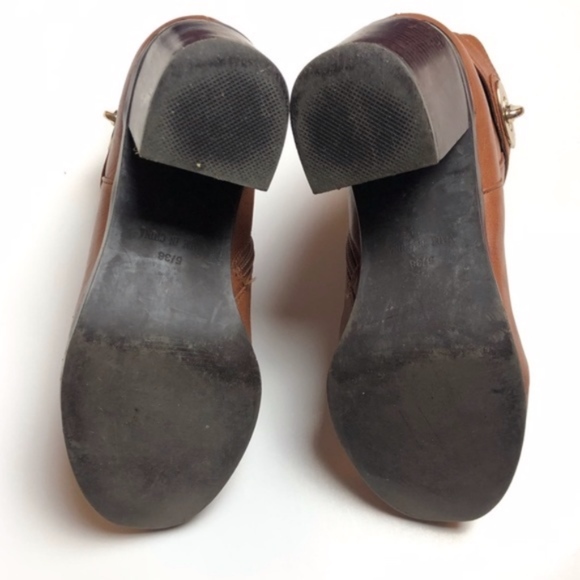 TOPSHOP Cognac Brown Faux Leather Ankle Boots - Picture 7 of 7